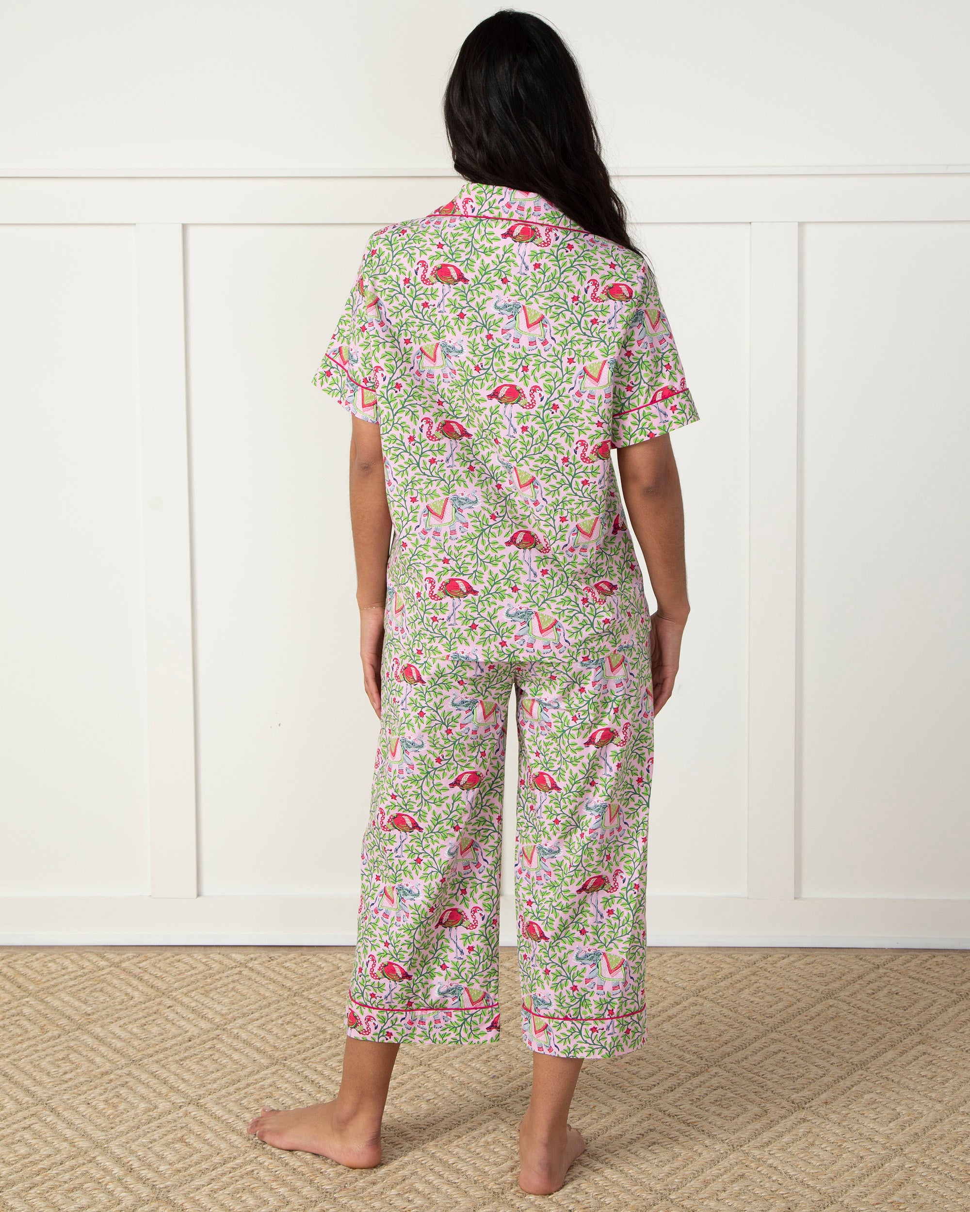 Flamenco - Short Sleeve Top & Cropped Pants Set - Rose Garden - Printfresh
